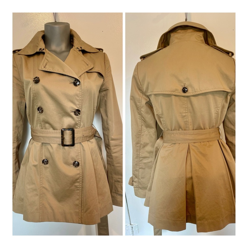 Classic Banana Republic Trench Coat Peplum Sz 4